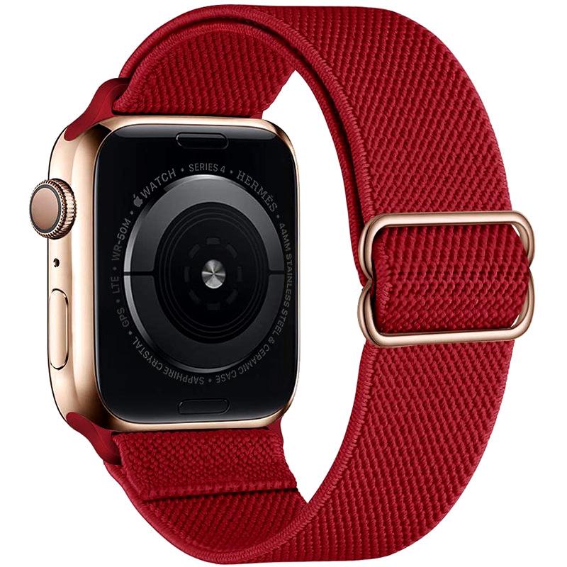 Adjustable Apple Watch Strap with Japanese Buckle - Single Loop Woven Elastic Nylon Compatible with iWatch