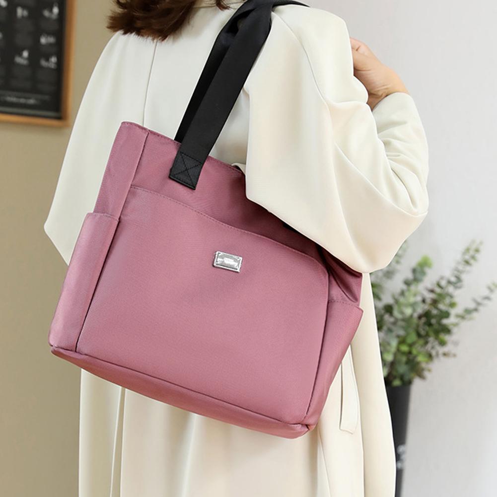 Ladies Tote Bags Nylon Female Hand Bag Multi-Pockets Large Capacity Casual Fashion Portable Simple Elegant for Weekend Vacation
