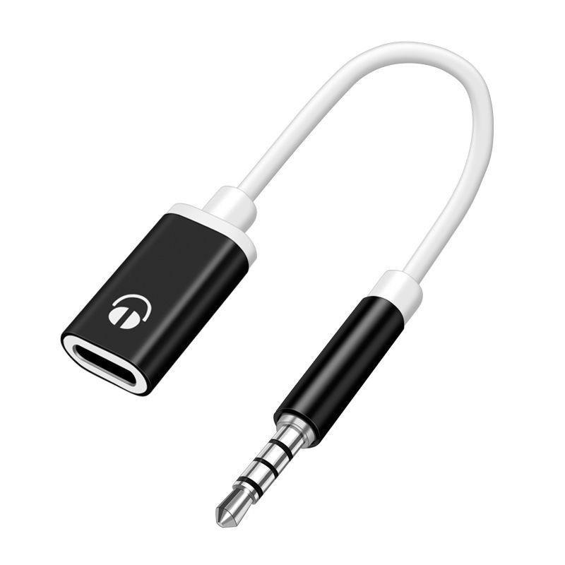 3.5mm Male to USB-C Female Flat Head to Round Head Earphone Adapter Cable