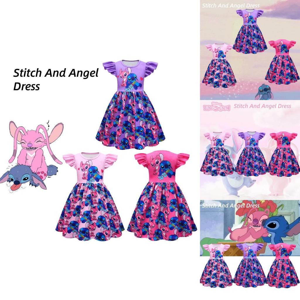 New Arrival Girls' Star Baby Stidi Dress A-line Dress With Flying Sleeves