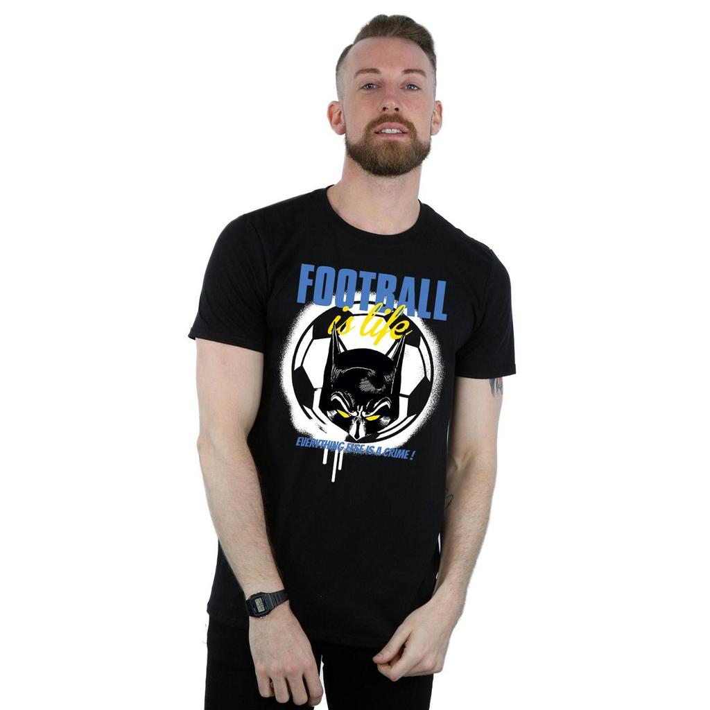 DC Comics Mens Batman Football Is Life T-Shirt