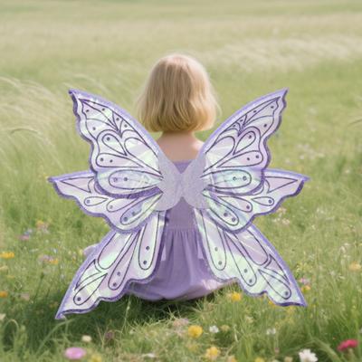 Fairy Wings for Girls Glitter Transparent Halloween Angel Elf Dress Wings Fairy Costume Up Accessories