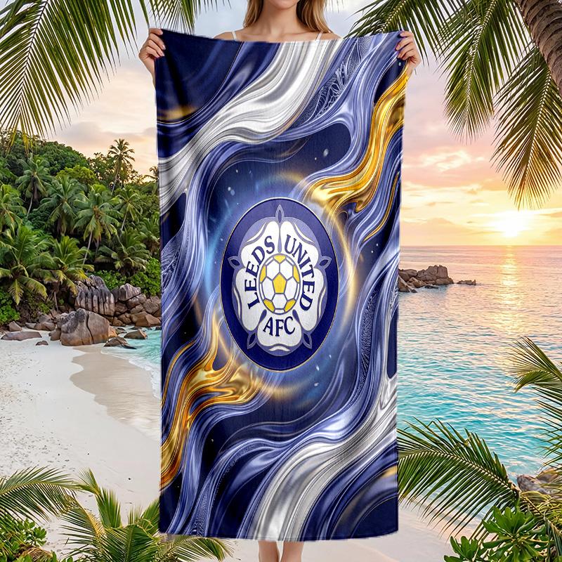Asciugamano da Spiaggia Leeds United Football Morbido Microfibra Asciugamano Estivo Asciugatura Rapida Assorbente per Spiaggia Piscina Viaggio