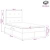 LED Storage Bed with Mattress Light Grey 120 X 200 Cm Velvet