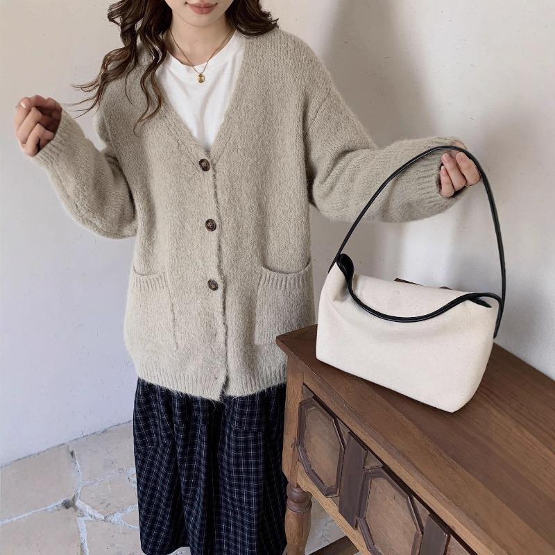 New Loose Lazy Style Large Size Casual Knitted Cardigan Versatile Basic Knitted Top Jacket Women