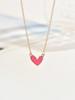 1pc Asymmetrical Golden Heart Pendant Necklace, Fashionable Delicate Minimalist Clavicle Chain, Versatile Design