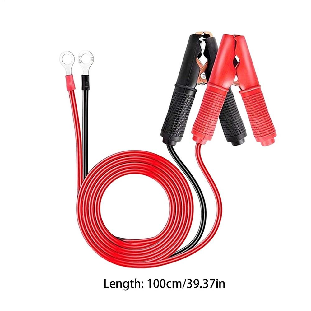 2pcs Car Alligator Clip Battery Cables 100cm Thick Gauge Jumper Wires Quick-release Battery Clamps Emergency Jump Starter Cables