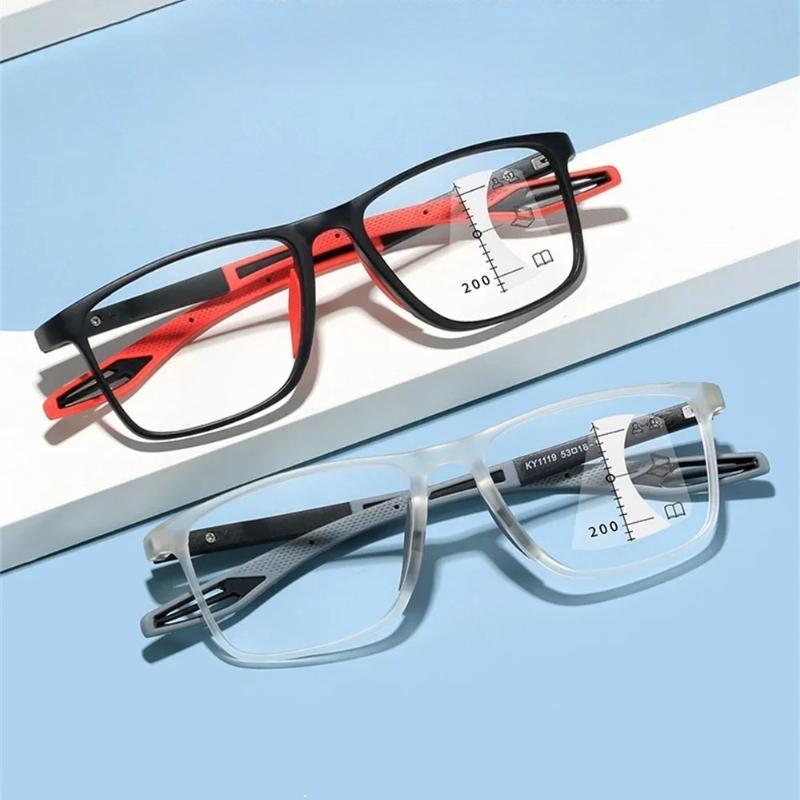 Multifocal Progressive Reading Glasses TR90 Frame for Man Woman Anti Blue Light Sports Eyeglasses Ultralight Bifocal Presbyopia