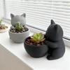 Mini Small Flowerpot Cat-Shaped with Drainage Holes Cacti Potted Plant Uniquely Designed Succulents Planter Pot