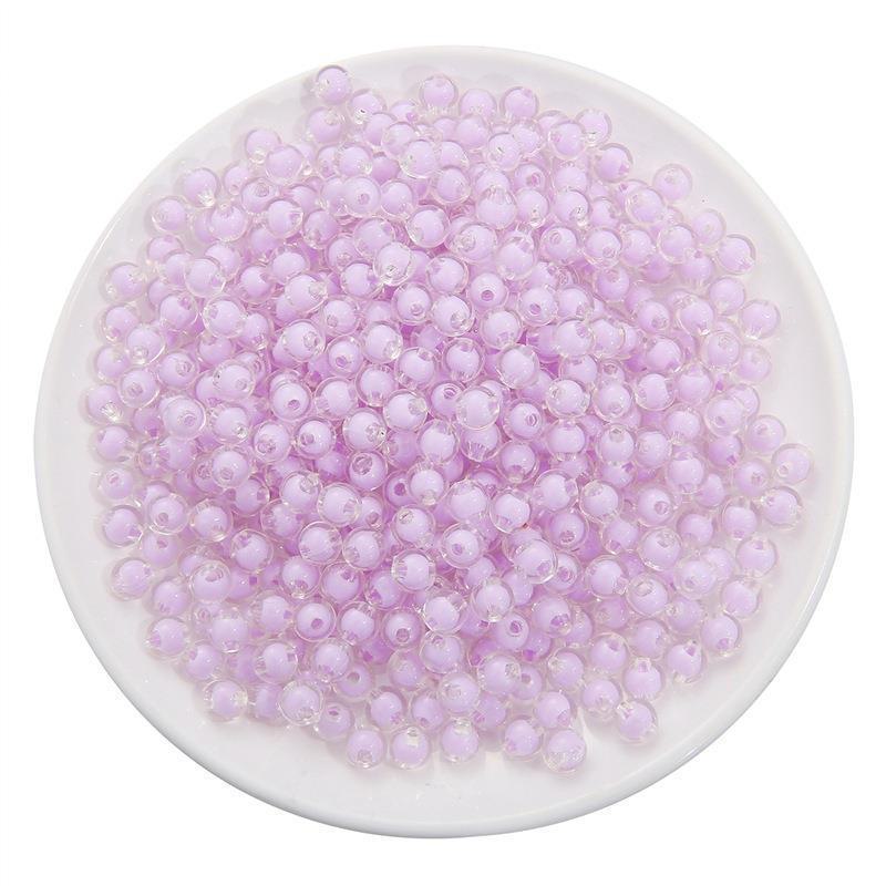 

Ожерелье из разноцветных акриловых бусин: Аксессуары для украшений своими руками и плетеные телефонные цепочки Diameter 8mm, 30g/pack, about 110 pieces прозрачный/фиолетовый