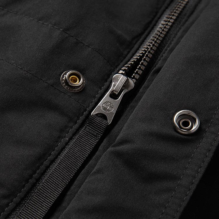 Timberland Solid Color Outdoor Detachable Cotton Lining Windproof Breathable 3-In-1 Jacket Men Jacket Black A2HGJ-001