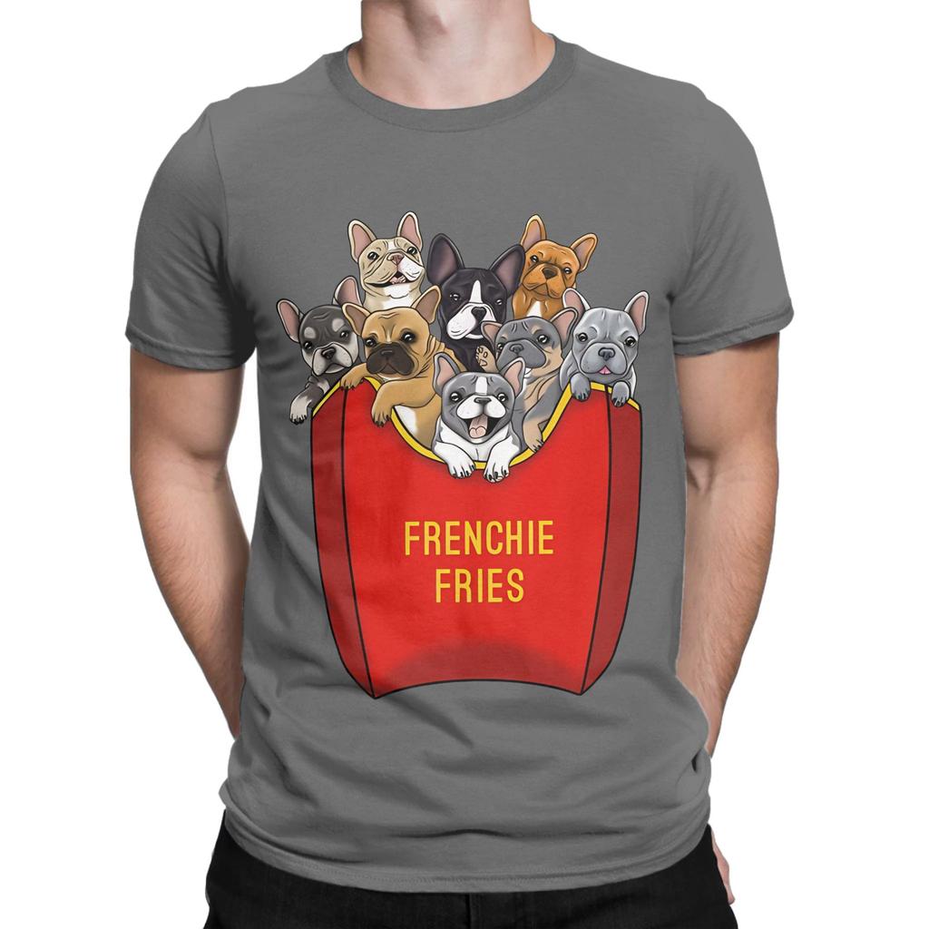 French Bulldog Frenchie Fries Graphic Funny 100 Cotton TShirt French Bulldog Tops Tees For Unisex