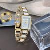 Couple Watch Square Watch Diamond-encrusted Women's Watch Imitation Ceramic Quartz Watch Square Quartz Watch