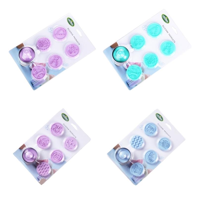 6Pcs Halloween Christmas Stamp Mold Chocolate Candy Mold for Diy Dessert Cookie