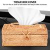 BHBL Paper Rack Rattan Tissue Box Elegant Home Decoration Handmade Desktop Tissue Container Napkin Storage Case