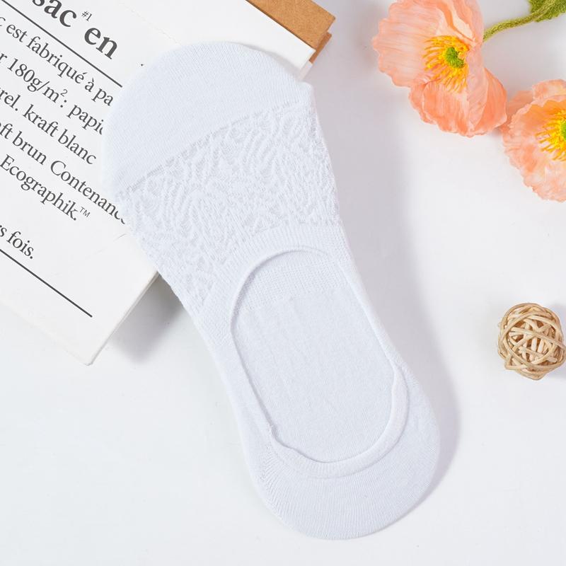 1 Pairs Women Summer Ultra-thin Invisible Boat Socks Breathable Lace Socks Spring