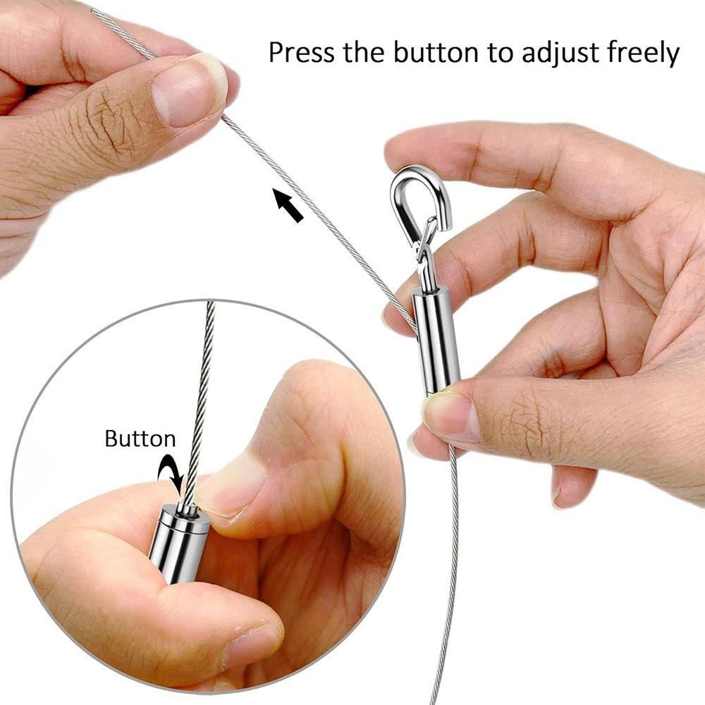 New Stainless Steel Wire Rope Adjustable Automatic Retractable Fastening Suspension Lanyard
