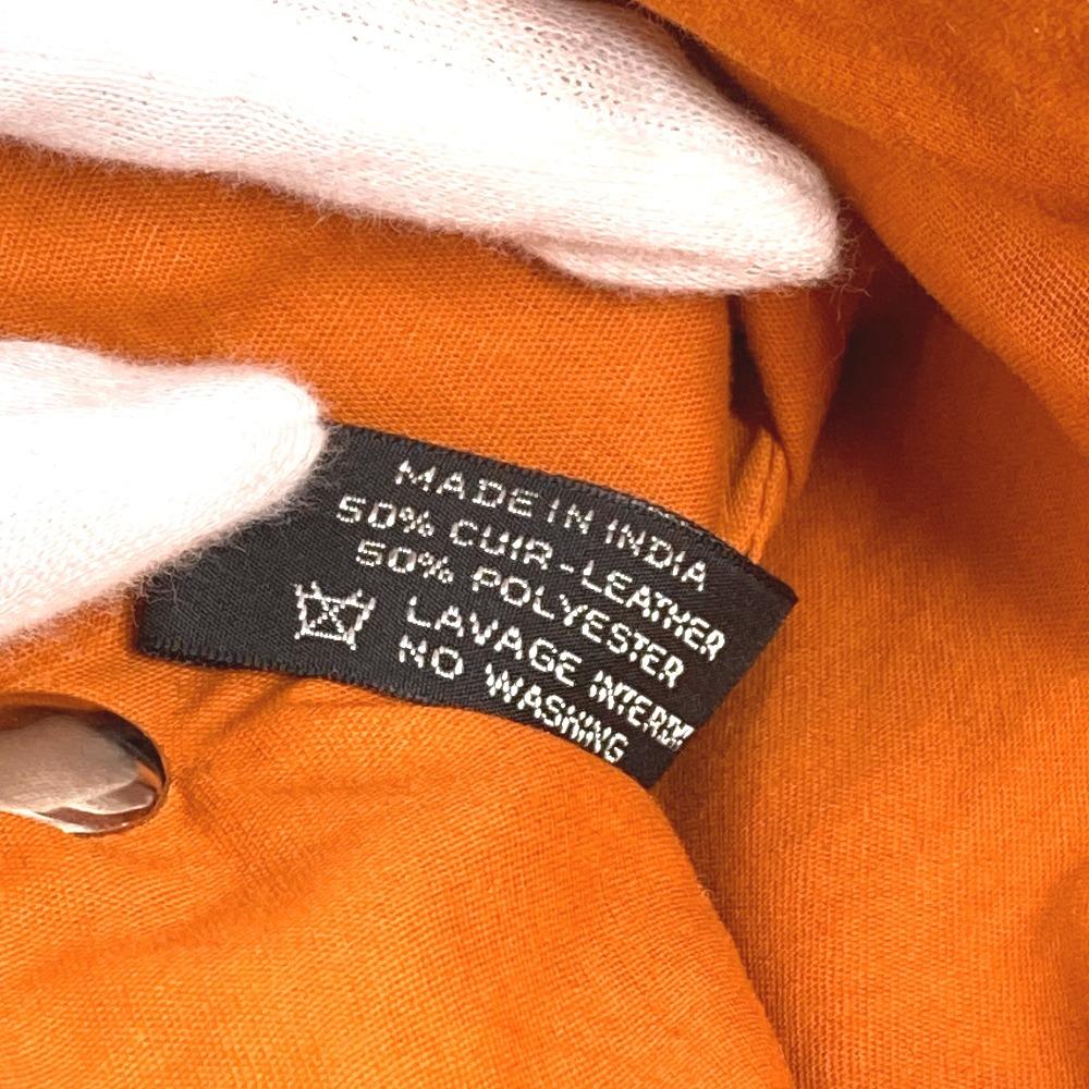 HERMES Amedaba PM Tote Bag Hand Bag Leather/Canvas Orange