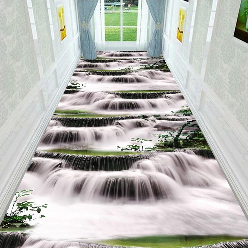 3D chodba Runner Dlouhé koberce do předsíně Dekorace obývacího pokoje Domácí uličky Podlahové rohože Moderní luxusní Dekorace předsíně Koberec