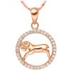 Rose Gold Color Twelve Constellations Zircon Pendant Necklace Female Jewelry