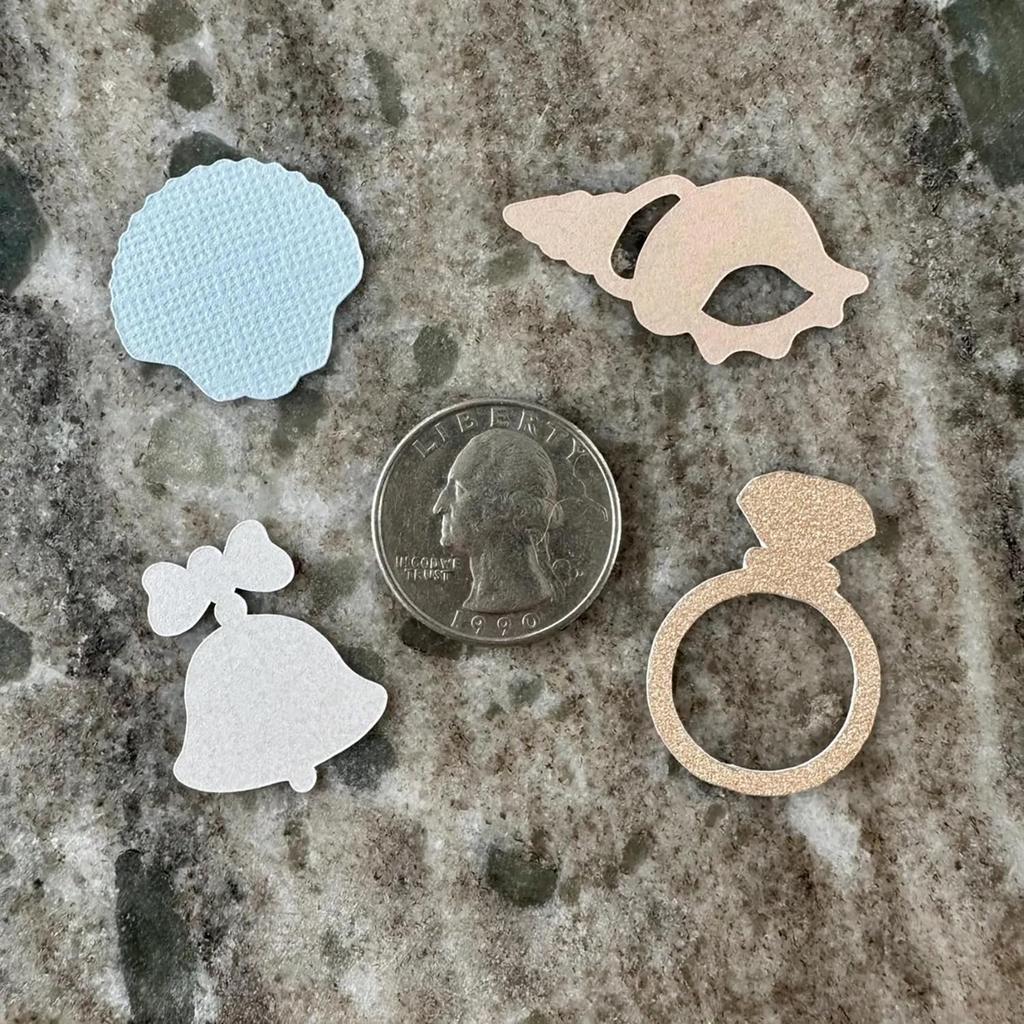 100PCS Seashells and Wedding Bells Confetti,Bachelorette Table Decoration for Ocean Themed Party Decor,Under The Sea Party Supplies