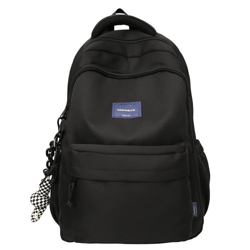 Women Large Capacity Backpack Student Schoolbag Men Solid Color Backpack