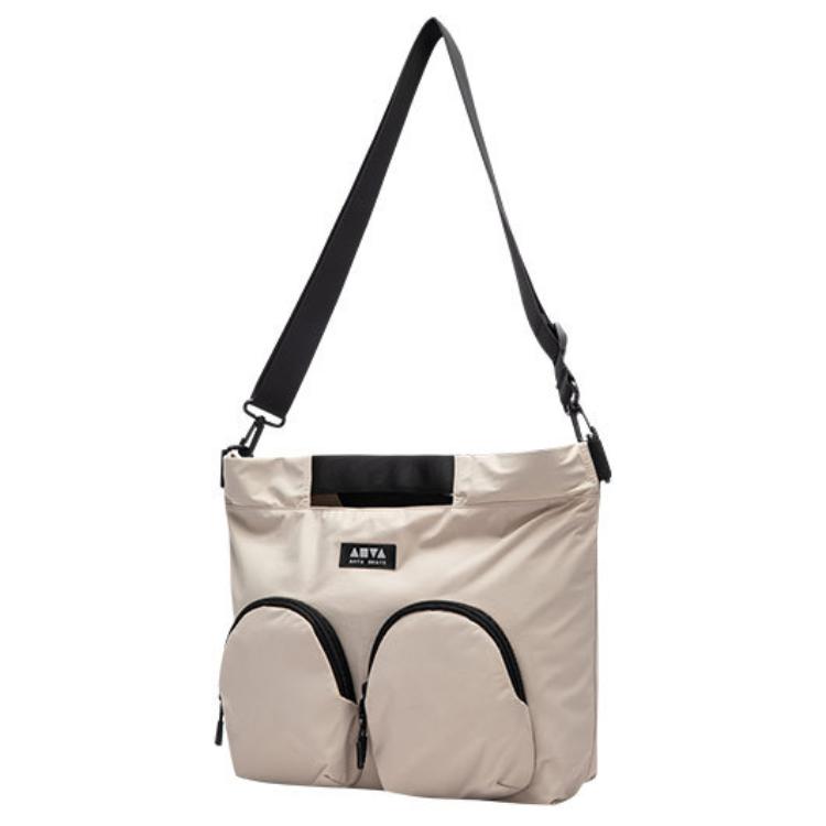 New Anta Life Collection Fabric Crossbody Bag, Shoulder Bag Unisex Black/Light Khaki 192518142