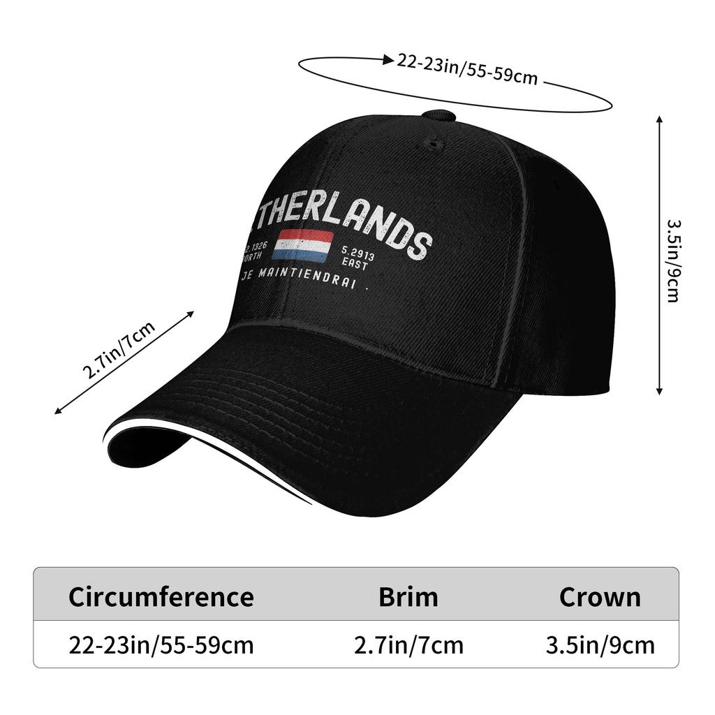 Netherlands Flag Baseball Cap  Vintage Trucker Hat Spring Unisex Women Kpop Rock Baseball Caps