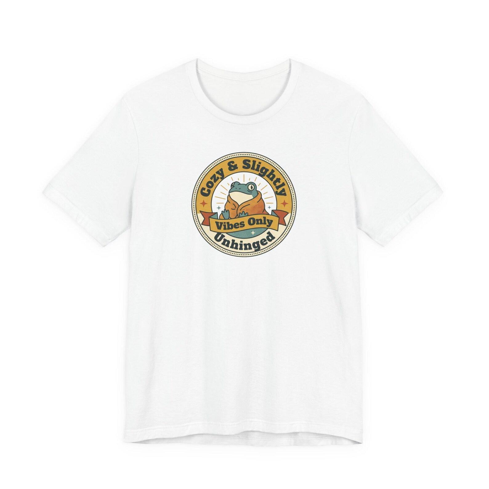 Cozy & Slightly Unhinged Vibes Only T-Shirt | Retro Sloth Graphic Tee L