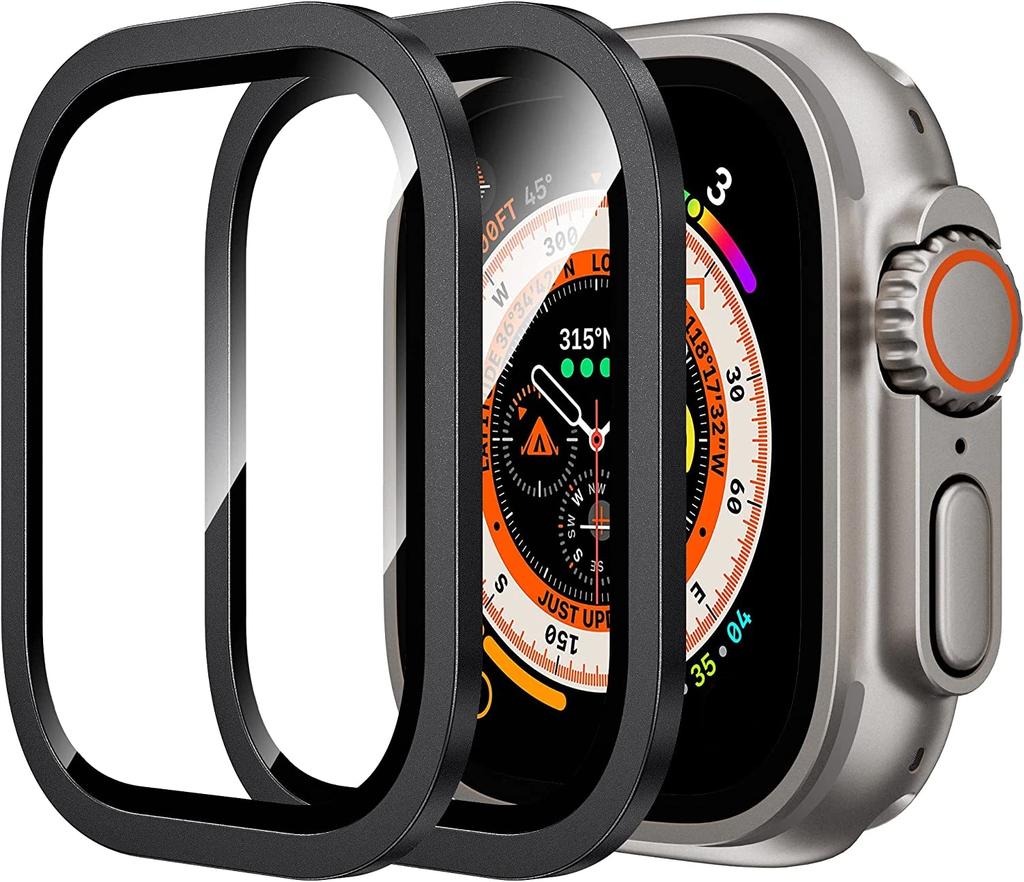 1/2PCS Tempered Glass For Apple Watch Ultra 49mm Screen Protector Anti-Scratch HD Metal Bumper Full Film for IWatch Ultra 49mm