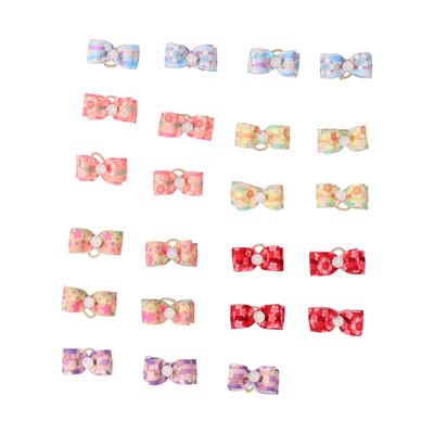 24pcs Pet Hair Bows Dog Hair Grooming Bows with Rubber Bands for Dog and Cat Grooming Accessories