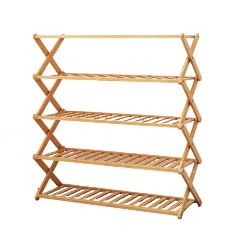 Multilayer Bamboo Folding Shoe Rack Entrance Hallway Storage Shelf Home Furniture Shoes Cabinet Space Saving Organizer