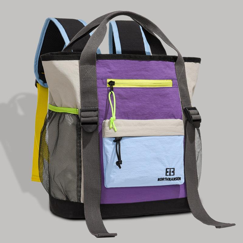 Schoolbag simple and versatile women's high-value college style casual backpack trendy and cool fashion color matching commuter backpack schoolbag