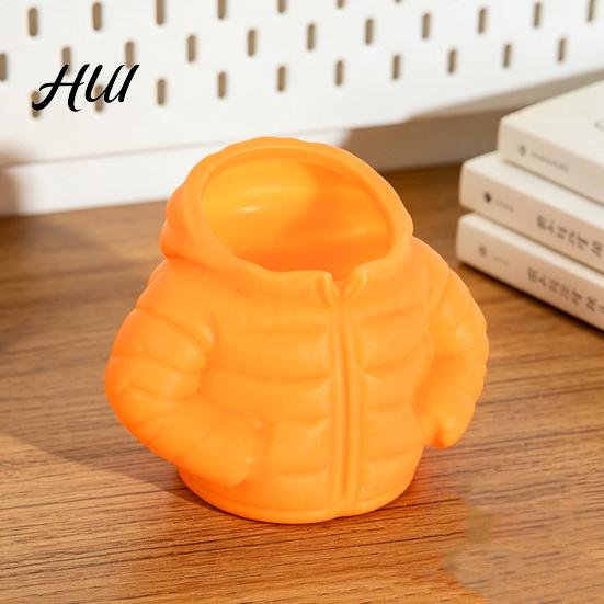Marker And Pencil Holder Puffer Jacket Pen Holder, 3D Printed Desk Organizer, Novelty Stationery Cup for Office Home, Creative Gift Kids Students