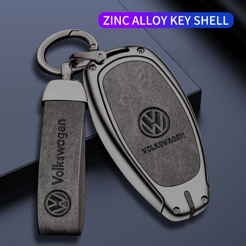 VW GTI GOLF 2026 Hot For VW VOLKSWAGEN Zinc Alloy Leather Car Key Case Cover Protector Shell for Volkswagen VW Golf 6 Mk6 Tiguan