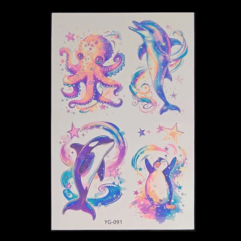 's New Fluorescent Butterfly Tattoo Sticker Music Festival KTV Concert Party Disposable Waterproof