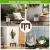 Pine Wood Flower Pot Rack Brown Wood Grain Cross Display Stand Tabletop Plant Shelf  Living Room