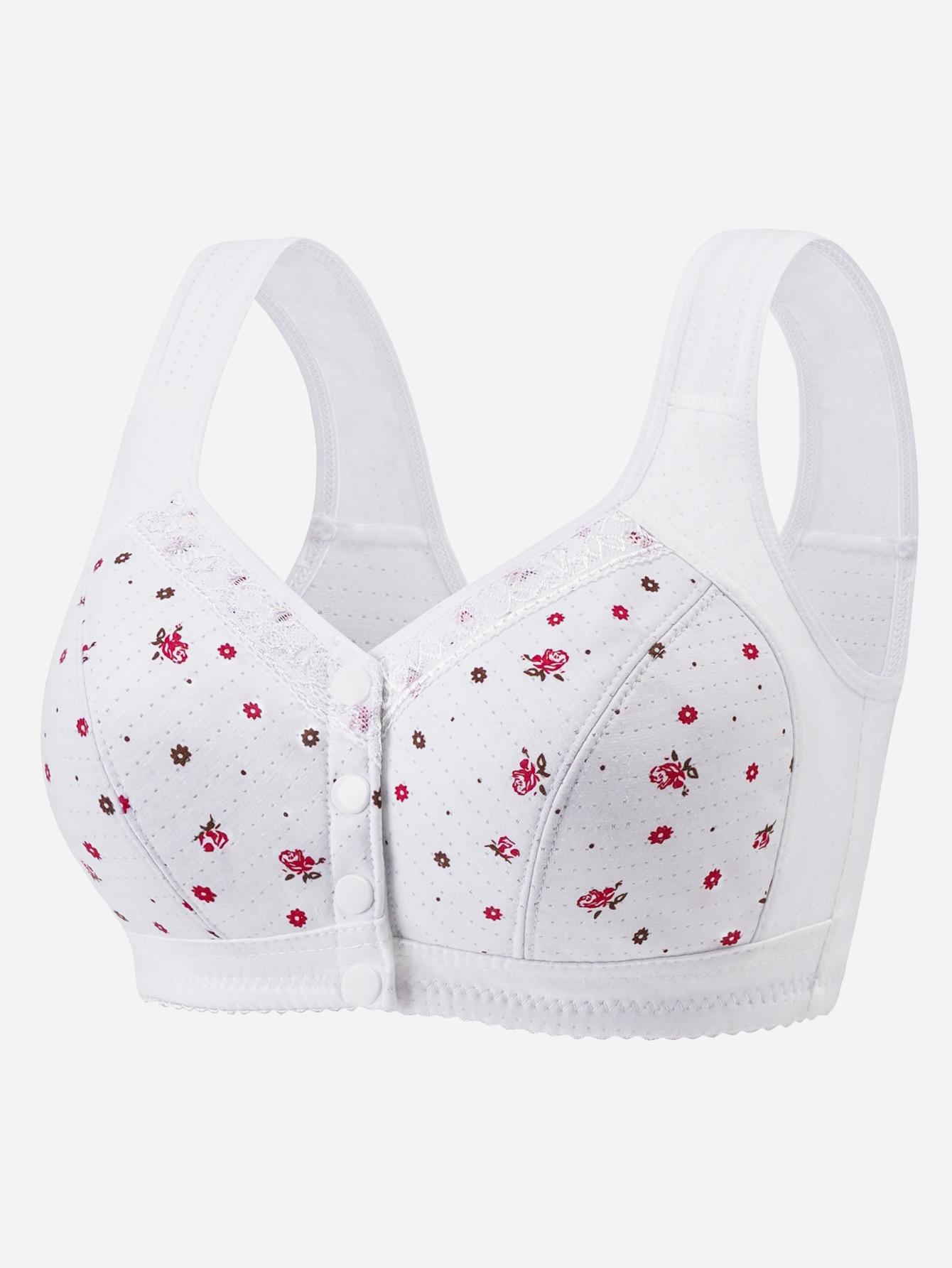 

Хлопковый бесшовный бюстгальтер-майка большого размера с кружевной отделкой и застежкой спереди для весны/лета Double Extra Large