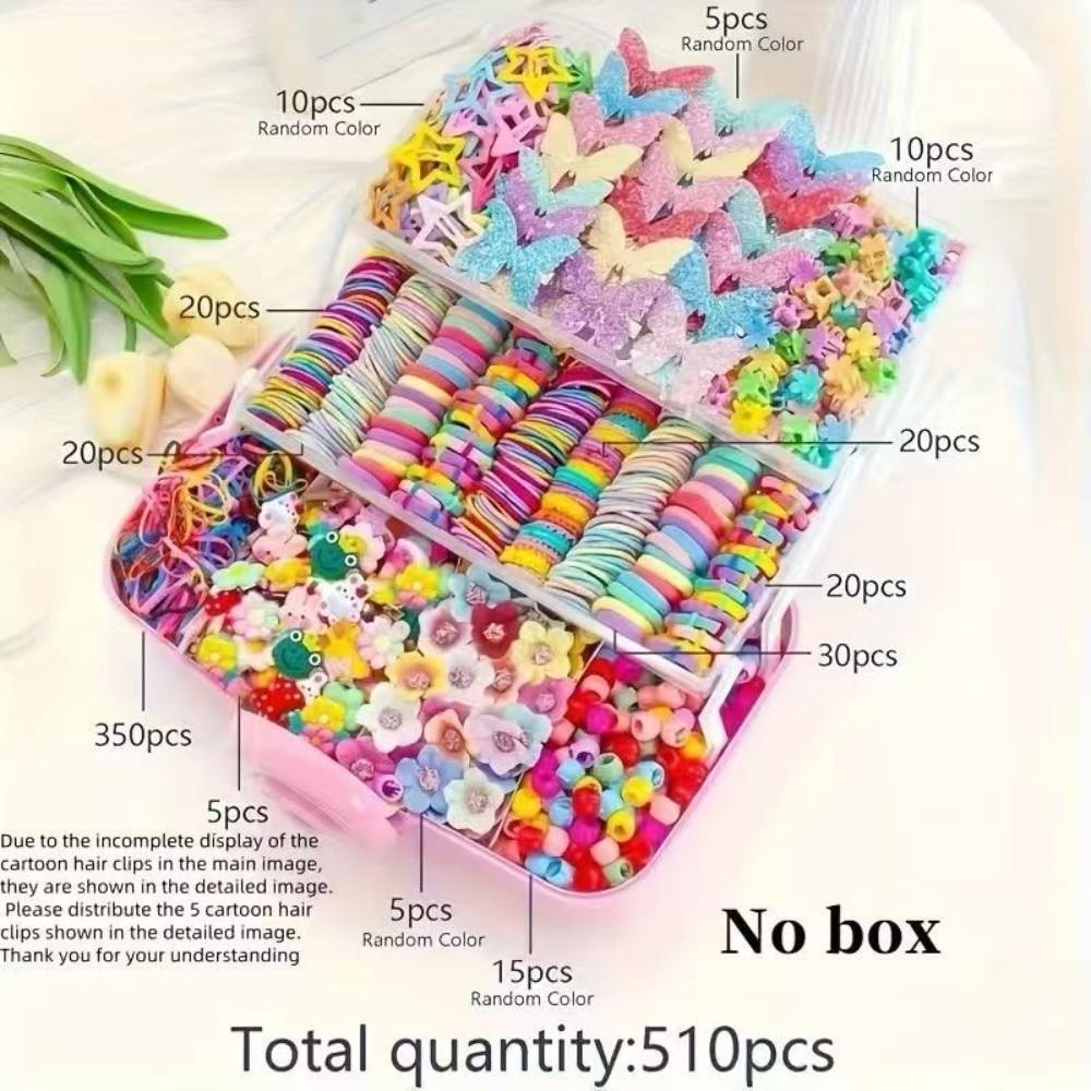 546Pcs High Elastic Girls Hair Bands No Hurt Hair Hair Ties Hair Accessories Set  Girls Children 510Pcs