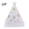 Soft Polyester Christmas Cap Snowflake Sequin Adults Plush for Santa Hat with Faux Holiday Celebration