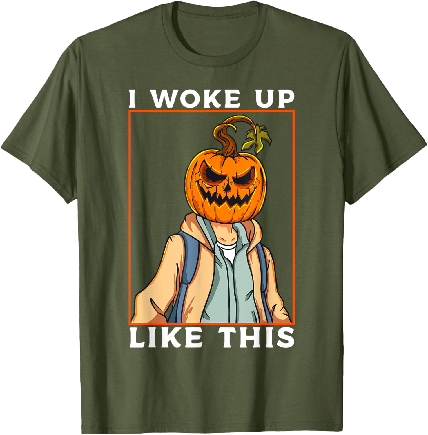 Pumpkin Head Woke Up Like This Halloween Graphic Tee Casual Short Sleeve TShirt for Men Women S