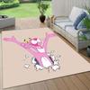 Tappeto Quadrato con Fantasia Flanella Pantera Rosa, Tappeto da Area, Tappeto per Soggiorno Camera da Letto Divano Stanza dei Giochi Decorazione, Tappetino Antiscivolo