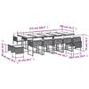 VidaXL 15-piece Garden Dining Set Grey Cushions Braided Resin 3278119