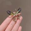 New Women Crystal Rhinestone  Brooches Butterfly Badge Pin Vintage  Elegant Zircon Pins Weddings Office Party Scarf Pin Jewelry