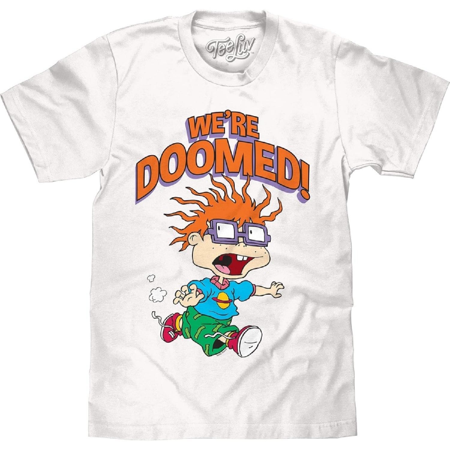 Tee Luv Men s Rugrats Chuckie T-Shirt - We re Doomed Cartoon Shirt XXXXXL белый