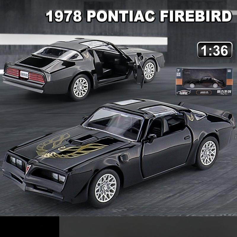 Simulation 1:36 Pontiac Firebird Leichtmetall-Sportwagen Modell Druckguss Metall Spielzeugfahrzeuge Kinderspielzeug Sammlung Miniaturauto