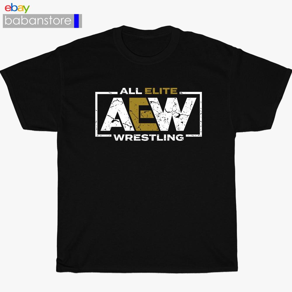 

New All Elite Wrestling Logo Black/White/Gr wbr/ ey/Navy TShirt Size S5XL Unisex T-Shirt XXXXL