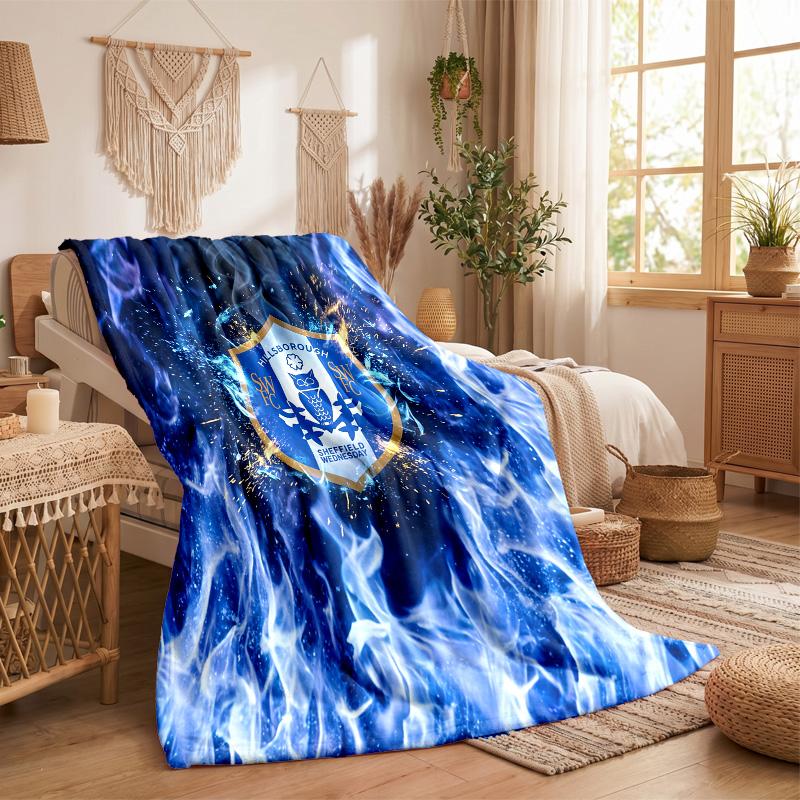 Coperta in Flanella con Stampa Sheffield Wednesday Calcio Morbida Calda Coperta da Divano Letto per Casa Ufficio Camera da Letto