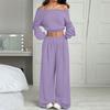 Women's Fashion Top Slim Fit Casual Pants Set