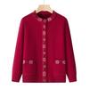 Hodo Women's Floral Knit Cardigan for Elderly